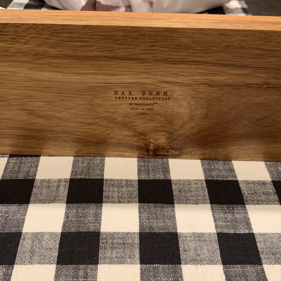 Rae Dunn "Taste, Eat, Dip" Ceramic Wood Serving Bowls Dish Tray Set - Picture 9 of 10